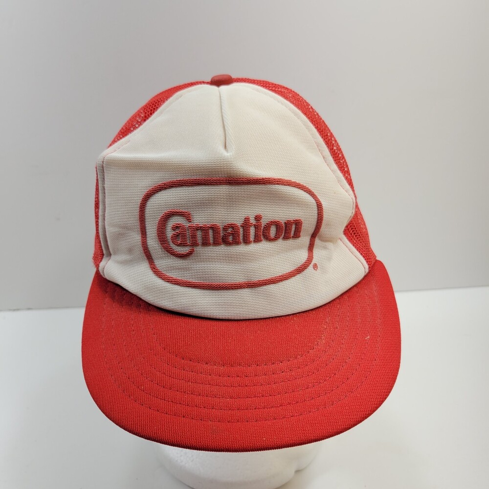 Adver-Togs Carnation Trucker Hat Mens One Size White Red Mesh Back Snapback